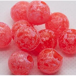 BnR Tackle SBMR10 Soft Beads, 10 mm, Mottled Red, Neutral Buoyancy, 10/Pack