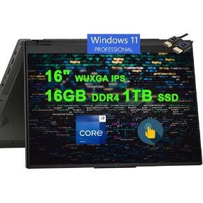ASUS Vivobook S 16 Flip 2-in-1 Laptop | 16" WUXGA IPS Multi-Touch | Intel 12-core i9-13900H | 16GB DDR4 1TB SSD | Backlit FHD Camera Harman/kardon Win11Pro Black + HDMI Cable