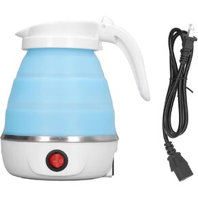 Haofy Folding Electric Kettle, 0.6L 400W US Plug 110V Slim Foldable Design for Travel Portable Hot Water Kettle (Blue)