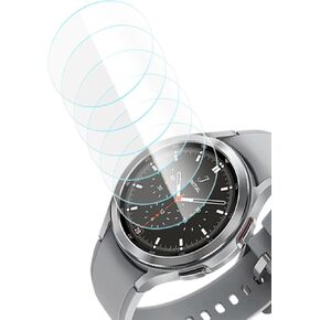 6 Pack 46mm Screen Protectors for Samsung Galaxy Watch 4 Classic 46mm, High Definition Anti scratch Tempered Glass Screen Protector for Galaxy Watch 4 Classic 46mm, Bubble Free