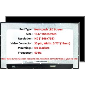 15.6'' Non-Touch 30Pin Replacement Screen Compatible with Dell Latitude 15，3520 5500 5501 5510 5511 5520 5521 5531, HD 1366x768, No Bracket, LCD LED Display Panel