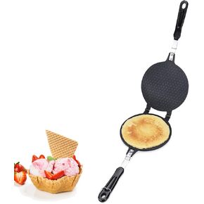 Waffle Cone Maker, Ice Cream Cone Maker waffle Cookies Maker Pizzelle Maker Cone Waffle Iron Waffle Bowl Maker Machine Egg Roll Mold Homemade DIY Ice Cream Cone Baking Pan, 6.7 Inch Diameter