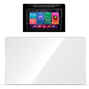 1 PCS Car 9.01" x 8.54" x 5.07" Central Control Double Hole HD Touch Sensitive Display Tempered Film, Trapezoidal Waterproof Navigation Tempered Glass Scratch Resistant Film (Transparent)
