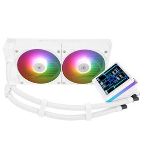 Thermalright Grand Vision 240 ARGB White CPU Water Cooler with Double PWM Fans with 2150RPM,IPS LCD Screen with 480x480 Resolution,Liquid CPU Cooler for AM4/AM5; LGA1700/1851,3.4-inch LCD Display