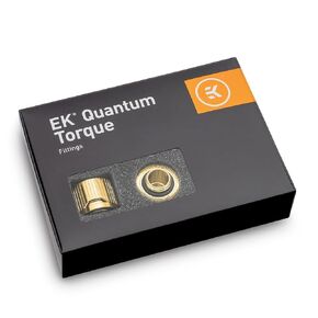 EKWB EK-Quantum Torque STC-10/16 Compression Fitting for Soft Tubing, 10/16mm (3/8"" ID, 5/8"" OD), Gold, 6-pack, 3831109913116