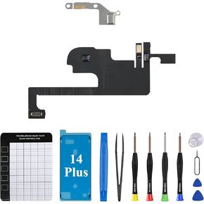 for iPhone 14 Plus Earpiece Ear Speaker Flex Cable Replacement for iPhone 14plus Proximity Sensor Flex Cable Replace with Full Repair Fix Tools Kit Waterproof for A2632 A2885 A2886 A2887 A2896