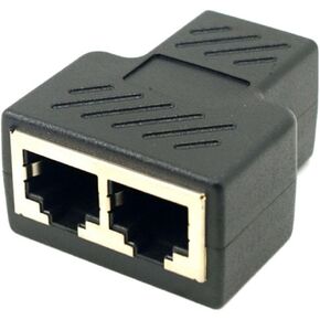 chenyang 2 Pack RJ45 Splitter Adapter Cat6 RJ45 8P8C Socket 1 to 2 Ethernet Network LAN Ethernet Splitter Connector Adapter