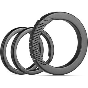 FEGVE Carabiner Keychain Clip with 2 Key Rings, Titanium Quick Release Keychain Small Carabiner Clip for Keys