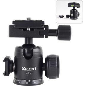 Tripod Ball Head 360° Panoramic Metal with Arca Type Quick Release Plate, 1/4" Screw 3/8" Thread Mount, Tripod Head for Monopod, Slider, DSLR Camera, Camcorder
