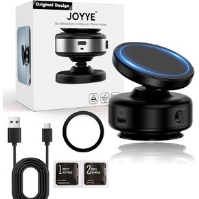 360° Rotatable Car Magnetic Phone Holder, Electric Vacuum Magnetic Car Phone, Mount with Suction Cup, Suitable for Smooth and Flat Surfaces, Compatible with Magsafe iPhone (Silver)