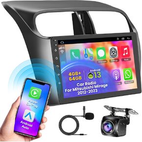 4G+64G Android 13 Car Stereo for Mitsubishi Mirage 2012-2023 مع Carplay Android Auto ، طقم Radio Screen Radio 9 " in Kuwait