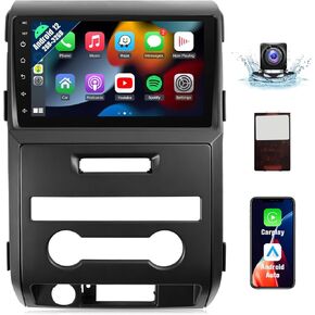 Naifay Android Car Radio for Ford F150 F-150 2009 2010 2011 2012 with Wireless Carplay Android Auto, 2+32G 9 inch Touch Screen Car Stereo for F150 with Bluetooth/GPS Navigation/WiFi/FM Backup Camera