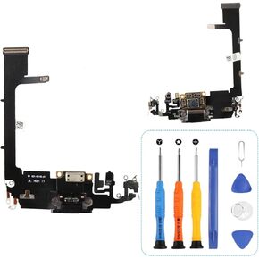 USB Charging Port Cable Replacement for iPhone 11 Pro Dock Connector USB Charger Board Flex Cable Assembly Replacement for iPhone 11 Pro Charging Cable Replacement with Repair Tools