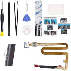 for Galaxy A14 5G Power Button & Fingerprint Flex Replacement Repair Part, Compatible with A14 5G SM-A146U, with Toolkit, Instruction, Black