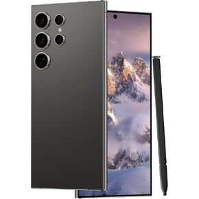الهواتف المحمولة غير المقفلة C24 Ultra Smart-Android 13 GB 8GB+256GB/6.8 "شاشة HD/SIM/108MP+48MP كاميرا/6800 مللي أمبير/قلم مدمج (أسود)