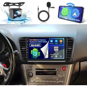 Roinvou [2G+64G] Car Radio for Subaru Legacy Outback 2003-2009 with Wireless Carplay/Android Auto, 9 Inch Android IPS Touch Screen Car Stereo, Bluetooth, GPS Navi, WiFi