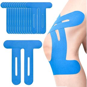Precut Kinesiology Tape for Knees - 24 Count Elastic Kinesiology Tape Precut for Knees Waterproof & Breathable (Beige, 24pc)