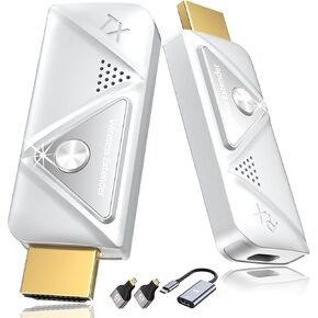 Wireless HDMI Transmitter and Receiver 4K, 2.4G/5G Plug & Play Portable Wireless HDMI Extender Kit for Streaming Video and Audio to Monitor from Laptop/PC/TV Box/Projector