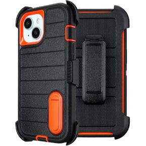 for Phone case iPhone 13 Defender Case with Belt Clip, Heavy Duty Military Grade Drop iPhone 13 Protective Case, Shockproof Cover for iPhone 13 Case 6.1"(Black+Blue)