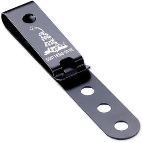 HolsterSmith Universal Metal Belt Clip for Holster Making - (Model 5) - (3-Hole) - (Tactical Black) - (2 Pack)