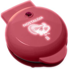 Nostalgia MyMini electric turkey waffle maker cranberry