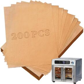 Air Fryer Liners Disposable Compatible with Emeril Lagasse 26 QT French Door 360 Air Fryer, 200 Pcs Airfryer Paper Liners Air Fryer Sheets for Emeril Lagasse Air Fryer Accessories