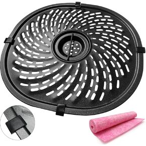 Air Fryer Replacement Parts Grill Pan For 7QT PowerXL Gowise Air Fryers, Upgraded Air Fryer Crisper Tray Plate Rack Insert Grate with Rubber Bumpers, Nonstick, Dishwasher Safe