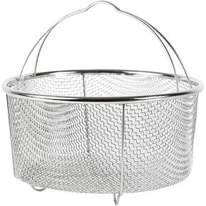 Stainless Steel Frying Basket Versatile Steaming Basket Convenient Cooking Tools Air Fryer Accessories for Air Fryers, 20.5x9.5cm, Silver