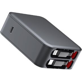 USB C Wall Charger Block with Dual Retractable Cable 31.5 inch,62W PD PPS/GaN6 Fast Charging Foldable Compact Retractable Charger Wall Plug for 16/15/14/13 Series,Pad Pro/Air,Galaxy S24