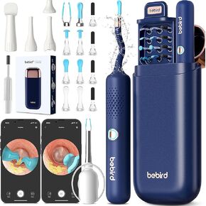 BEBIRD Earsight Plus: Ear Wax Removal Tool Camera & Light, Visual Earwax Cleaner with Cleaning Kit As Spade/Spoon/Picker/Tweezer Clean Ears for Family, Ear-Scope Otoscope Wireless WiFi Connect