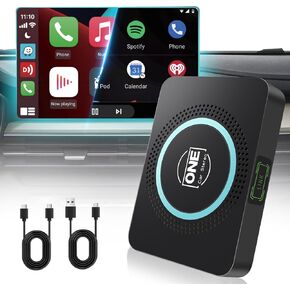 OneCarStereo Magic CarPlay Ai Box XE Upgrade Qualcomm 8 core, Wireless CarPlay & Android Auto Adapter Streaming YouTube Netflix Video Apps Device for Cars with OEM Wired CarPlay, Support GPS TF/SIM