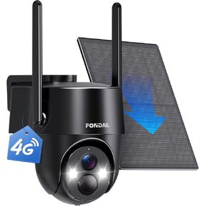 4G LTE Cellular Solar Security Camera Wireless Outdoor, No WiFi Solar Powered Camera, 360° Live View, 2K Color Night Vision, PIR Detection, 2-Way Audio, Motion Alert, Built in SIM Card, Easier to use
