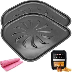 2PCS Air Fryer Drip Tray for PowerXL Air Fryers, Upgraded Air Fryer Drip Pan Replacement Parts for 6QT, 10QT PowerXL Vortex Air Fryer Pro Oven, Non-stick, Dishwasher Safe