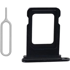 SIM Card Tray Holder Slot with Rubber Waterproof Gasket Replacement incl. Open Eject Pin for iPhone 13 (Dual Sim) Midnight Black