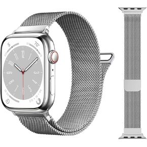 Stainless Steel Milanese Loop Compatible with Watch Band 46mm 42mm 44mm 45mm 49mm 38mm 40mm 41mm men and women, Mesh Magnetic Clasp Replacement for iWatch Bands Ultra Series 10 9 8 7 SE 6 5 4 3 2 1