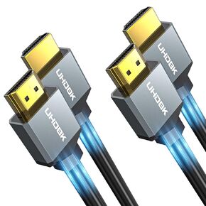 8K HDMI 2.1 Cable 10ft 2-Pack, 48Gbps Ultra High-Speed HDMI Cables Cord 8K@60Hz, 4K@120Hz Dynamic eARC HDR HDCP 2.2&2.3 Compatible for PS5/Xbox/HDTV/Blu-ray/Laptop/Monitor