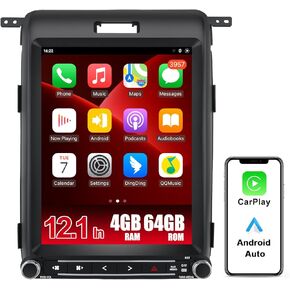 Android 13 Car Radio [4GRAM+64GROM] for Ford F150 2013 2014,12.1 Inch T Style with Wireless CarPlay Android Auto GPS DSP WiFi Bluetooth SWC HDMI Output