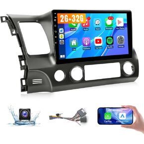for Honda Civic 2006 2007 2008 2009 2010 2011 Radio Stereo with Wireless Carplay Android Auto,10.1 Inch Touch Screen, Bluetooth,GPS,WiFi,SWC,Backup Camera