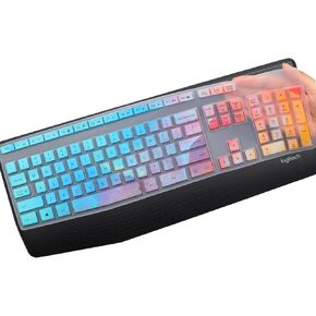 Colorful Keyboard Cover for Logitech MK345 Wireless Combo Full-Sized Keyboard, Logitech MK345 K345 Wireless Keyboard Cover, Ultra Thin Logitech MK345 Accessories Silicone Keyboard Protector Skin