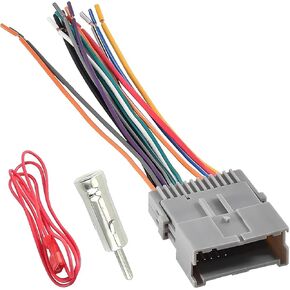 Car Radio Wiring Harness, Radio Wiring Harness Adapter Kit, Audio Modification Pigtail Connector Plug, Compatible with Chevrolet Chrysler Hummer Buick Suzuki (Gray)