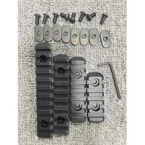 Single Picatinny Accessory Rail Set for Mlock 3 5 7 9 11 13 Slots with 8 O-Nuts & Screws, 1 Allen Wrench-Rounded Corner