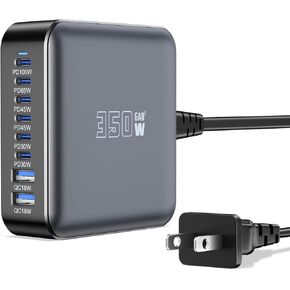 350W USB Charging Station, ALI SEA 8 Port USB C Fast Charging Station for Multiple Devices, Fast Charging Station Charger Block for Home Office Compatible iPhone, Android Cell Phone, Tablet, iPad