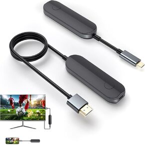 Wireless HDMI Transmitter and Receiver,Plug and Play Portable 2.4G/5G Streaming Wireless HDMI Extender Kit Media,4K Decoding,1080P Output for Video for Laptop,Netfix,Projector,HDTV,No App/Bluetooth