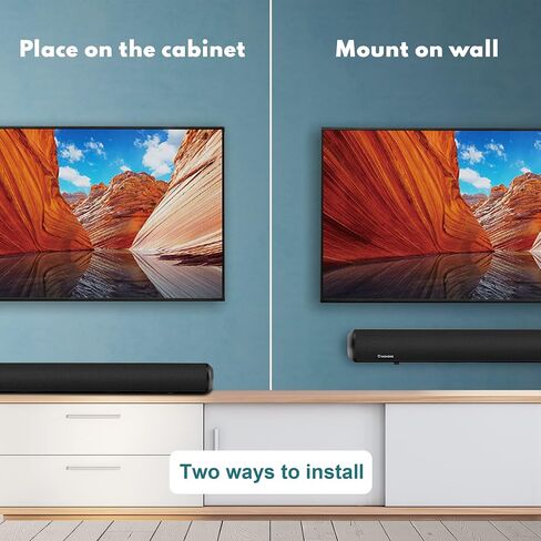 Wohome Soundbar for TV - 28-Inch Sound Bar with HDMI-ARC, Bluetooth, LED Display, Optical, USB, and AUX Inputs - 80W, 4 Speakers, Surround Sound Home Theater System in Saudi Arabia
