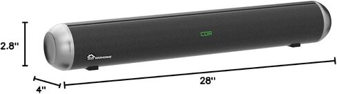 Wohome Soundbar for TV - 28-Inch Sound Bar with HDMI-ARC, Bluetooth, LED Display, Optical, USB, and AUX Inputs - 80W, 4 Speakers, Surround Sound Home Theater System in Saudi Arabia