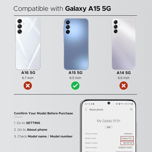 GREEN FUSION Compatible with Galaxy A15 5G Back Cover Replacement, A15 5G SM-A156U/U1/P/B/W Back Housing Door with Pre-Installed Camera Lens, Repair Tools & Instruction, Optimistic Blue in Saudi Arabia
