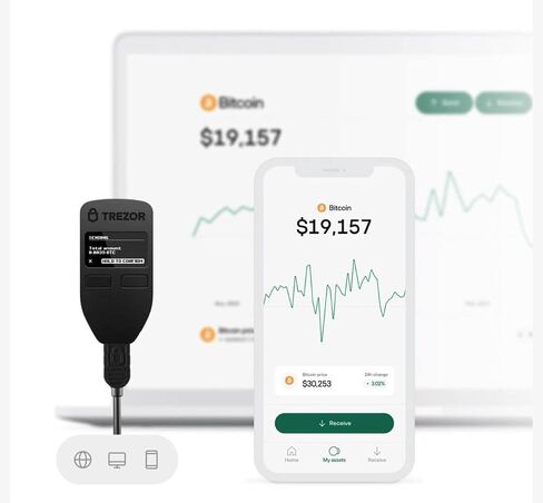 Trezor One Hardware Wallet - Secure Cryptocurrency Cold Storage for Bitcoin, Ethereum & 1000+ Coins | Offline Private Key Protection | USB Wallet with PIN & Recovery Seed in Saudi Arabia