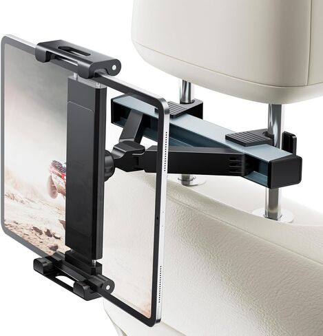 حامل قرص رئيسي للسيارة ، حامل جهاز iPad للسيارة للسيارة ، مسند رأس السيارة 360 درجة ، حامل قرص سيارة قابل للتعديل قابل للتعديل متوافق مع أقراص 4 "-11" ، iPad ، الهواتف الذكية (رمادية داكنة) in Kuwait