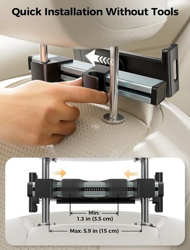 حامل قرص رئيسي للسيارة ، حامل جهاز iPad للسيارة للسيارة ، مسند رأس السيارة 360 درجة ، حامل قرص سيارة قابل للتعديل قابل للتعديل متوافق مع أقراص 4 "-11" ، iPad ، الهواتف الذكية (رمادية داكنة) in Kuwait