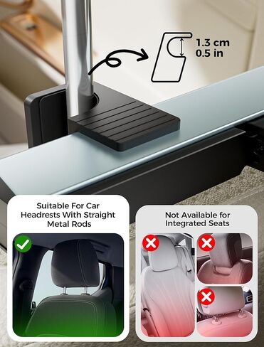 حامل قرص رئيسي للسيارة ، حامل جهاز iPad للسيارة للسيارة ، مسند رأس السيارة 360 درجة ، حامل قرص سيارة قابل للتعديل قابل للتعديل متوافق مع أقراص 4 "-11" ، iPad ، الهواتف الذكية (رمادية داكنة) in Kuwait